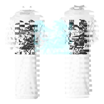 Vintage Doberman Ufo Western Cowboy Dog Relaxing Meme T-Shirt - Monsterry