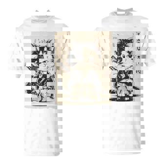 Vintage Kawaii Samurai Ninja Cat Japanese Anime Aesthetic T-Shirt | Seseable CA