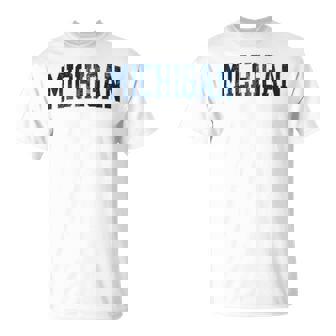 Vintage Michigan Look Blue Maize Retro Gold Michigan T-Shirt - Monsterry