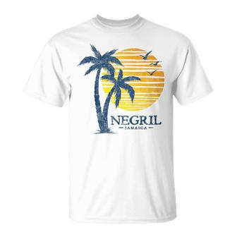 Vintage Negril Jamaica Beach Sunset Souvenir T-Shirt - Thegiftio UK