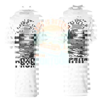 Vintage Pontoon Captain Pontoon Boat Vacation Summer Boating T-Shirt - Monsterry