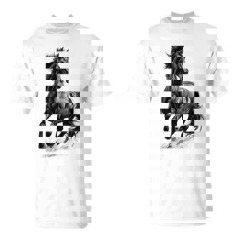 Vintage Texas Western Equestrian Hand Drawn Wild Horse Lover T-Shirt - Thegiftio