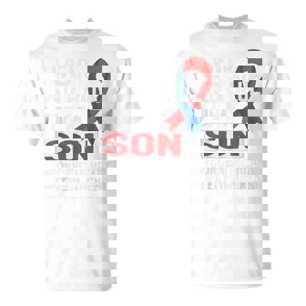 I Wear Red & Blue For My Son Chd Congenital Heart Disease T-Shirt - Thegiftio