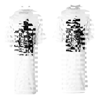 Western German Shepherd Ufo Dog Alien Cowboy Gsd Ranch T-Shirt | Mazezy