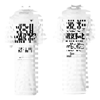 Will You Marry Me Wedding おもしろプロポーズ Tシャツ - Kawaiitshirt
