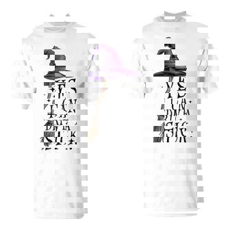 Yes I Can Drive A Stick Halloween Witch T-Shirt | Mazezy