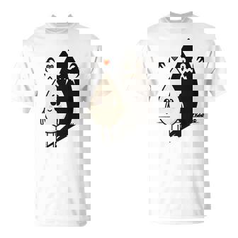 かわいい影モンスター コントラスト イラスト 長袖tシャツ Tシャツ - Kawaiitshirt