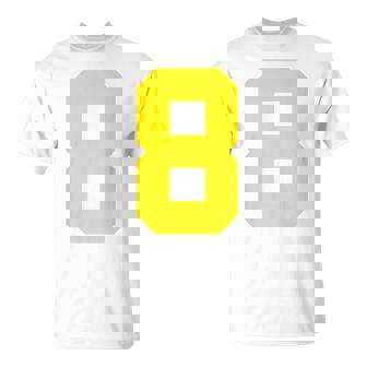 イエローナンバー8 背面 スポーツチームジャージ番号 Tシャツ - Kawaiitshirt