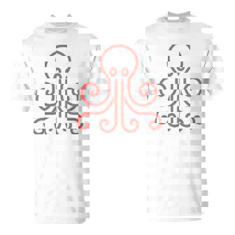 イカ 動物 面白い小さなタコ シンプルなイカ Tシャツ - Kawaiitshirt