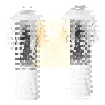 バックプリントtシャツ セクシーなブルネットエンジェルピンナップガール 長袖tシャツ Tシャツ - Kawaiitshirt