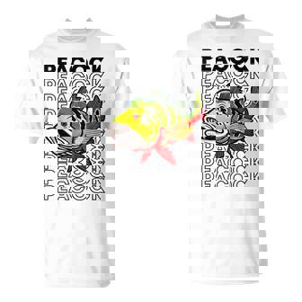 ピーコックバス 80 年代スタイルのモンスターフィッシュキーパー Tシャツ - Kawaiitshirt