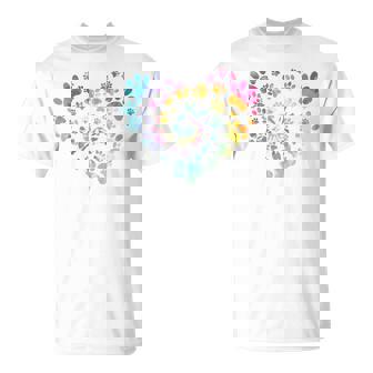 バックプリント 犬の足跡 犬 ペット 足跡 プリント 長袖tシャツ Tシャツ - Kawaiitshirt