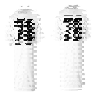 番号 78 ブラック スポーツファン ジャージ ナンバー Tシャツ - Kawaiitshirt