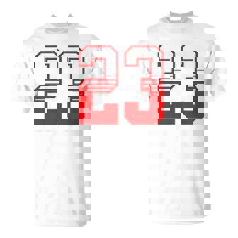 白赤番号 23 スポーツチーム Tシャツ - Kawaiitshirt