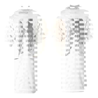 背面にリアルな白い天使の羽。 Tシャツ - Kawaiitshirt