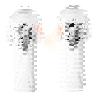 豚 アニマル柄 グラフィック 図面 イラスト 顔 豚 Tシャツ - Kawaiitshirt