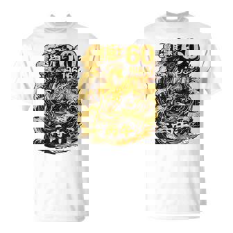 還暦 祝い 60歳 1966 丙午 火の馬 和風 和柄 馬 波 炎 記念 Tシャツ - Kawaiitshirt