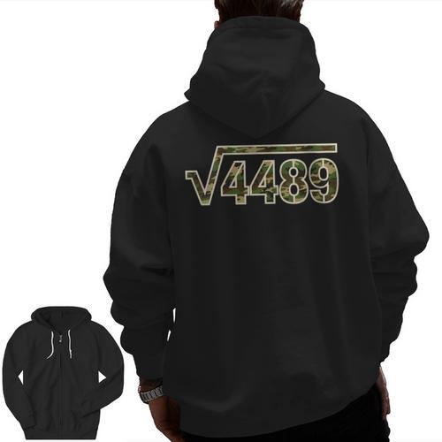 6 7 Army Camo Pattern Meme Square Root 4489 Math Teacher 67 Men Zip Up Hoodie Back Print - teacherstshirts.com