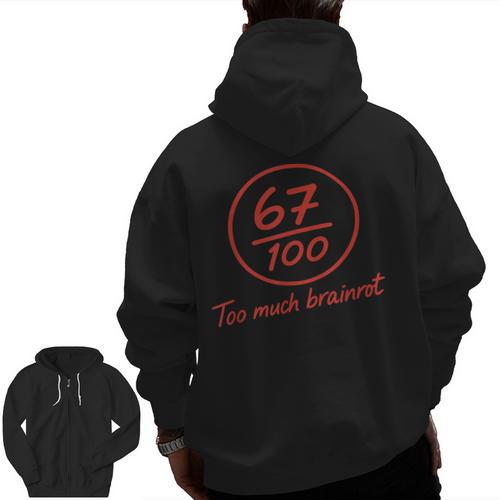 6 7 Brainrot Elementary Teacher Meme 67 Six Seven Men Zip Up Hoodie Back Print - teacherstshirts.com AU