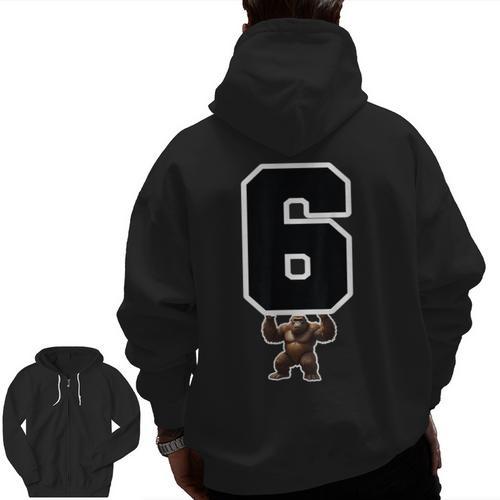 6 7 Matching Teachers Halloween Costume Gorilla Men Zip Up Hoodie Back Print - teacherstshirts.com AU