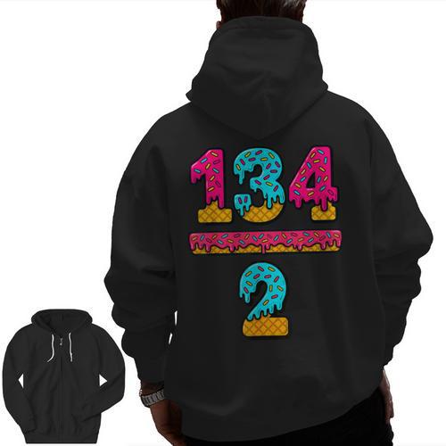 67 Ice Cream Drip Meme Division Math Teacher Gen Alpha Slang Men Zip Up Hoodie Back Print - teacherstshirts.com UK