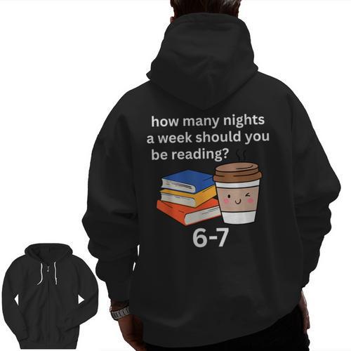 67 Meme English Teacher Reading Book Lover Humor Men Zip Up Hoodie Back Print - teacherstshirts.com AU