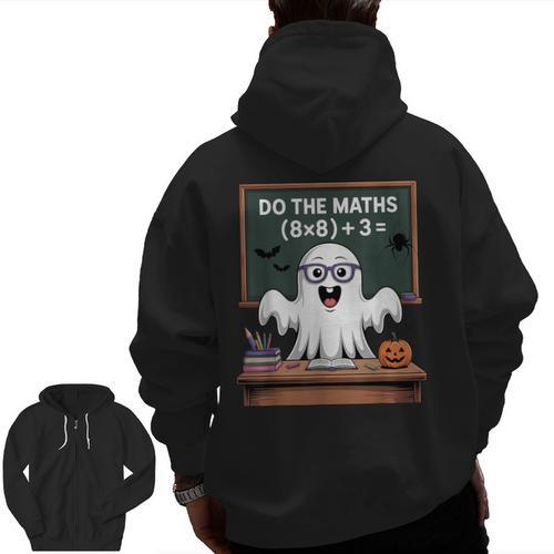 67 Teacher Halloween Ghost Six Seven Meme Do The Maths Men Zip Up Hoodie Back Print - teacherstshirts.com