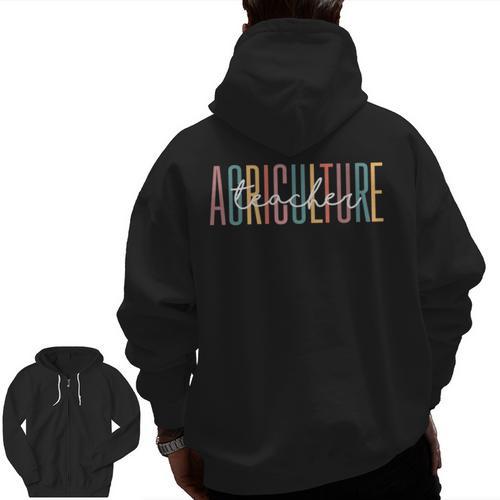 Agriculture Teacher AG Teacher AG Education AG Squad Men Zip Up Hoodie Back Print - teacherstshirts.com