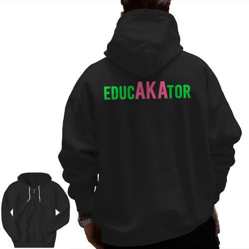 Aka Educator Educators & Teacher Crew School Squad Men Zip Up Hoodie Back Print - teacherstshirts.com UK