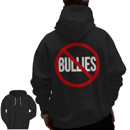 Anti Bullying No Bullies School Teacher Student Kindness Men Zip Up Hoodie Back Print - teacherstshirts.com UK