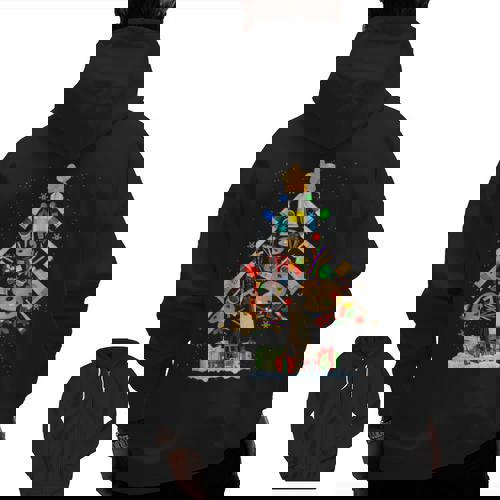 Art Christmas Tree Merry Christmas Artist Art Teacher Men Zip Up Hoodie Back Print - teacherstshirts.com