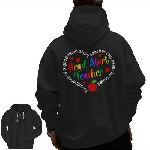 Best Head Start Teacher Early Head Start Teachers Men Zip Up Hoodie Back Print - teacherstshirts.com AU