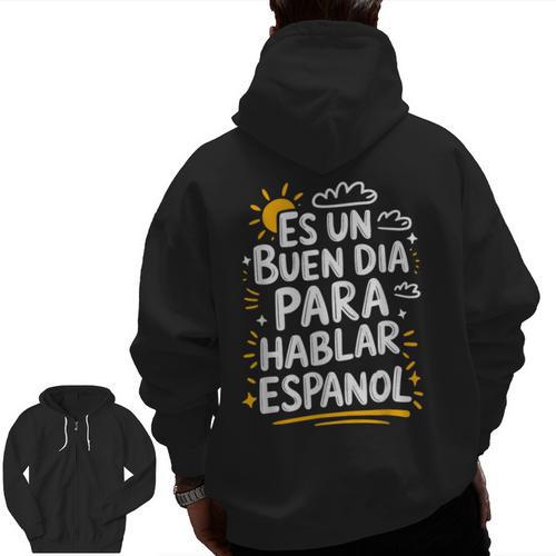 Bilingual Teacher Maestra Spanish Teacher Men Zip Up Hoodie Back Print - teacherstshirts.com AU
