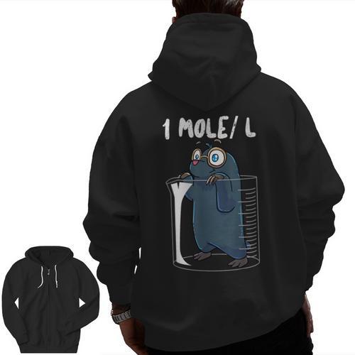 Chemistry Chemist Student Science Teacher Mole Men Zip Up Hoodie Back Print - teacherstshirts.com AU