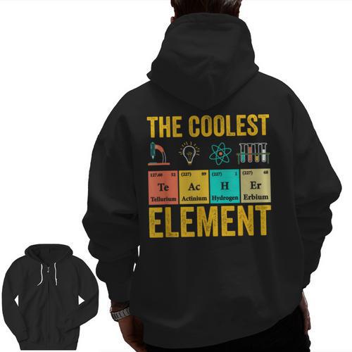 Chemistry Teacher Element Science Student Chemist Men Zip Up Hoodie Back Print - teacherstshirts.com AU