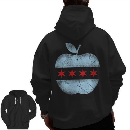 Chicago Flag Teacher School Cute Men Zip Up Hoodie Back Print - teacherstshirts.com