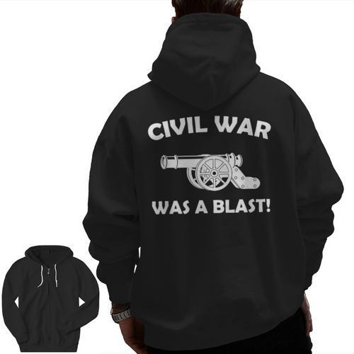 Civil War It Was A Blast History Teacher T-Shirt Men Zip Up Hoodie Back Print - teacherstshirts.com CA