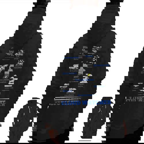 Cloud Watcher Cloud Types Science Student Teacher Cute Faces Men Zip Up Hoodie Back Print - teacherstshirts.com