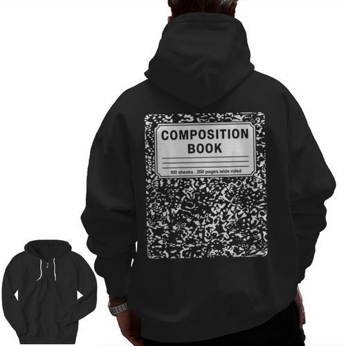 Composition Book Notebook Teachers Matching Group Halloween Men Zip Up Hoodie Back Print - teacherstshirts.com AU