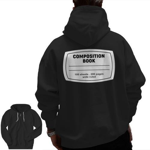 Composition Notebook Halloween Costume Teacher Student Men Zip Up Hoodie Back Print - teacherstshirts.com AU