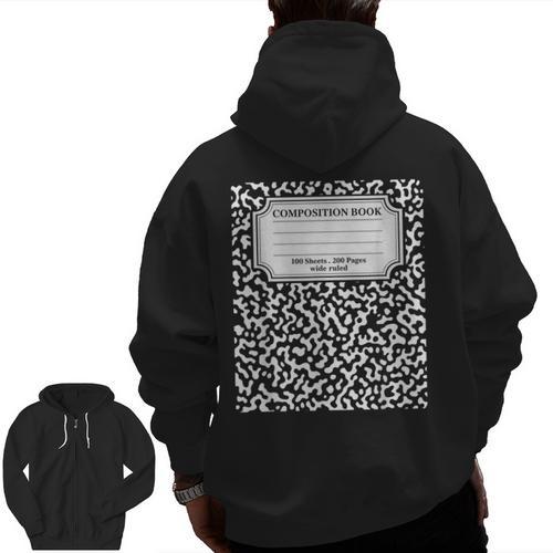Composition Notebook Matching Group Halloween Teachers Men Zip Up Hoodie Back Print - teacherstshirts.com AU