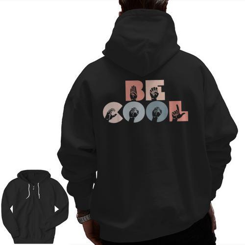 Cool Sign Language ASL Teacher Deaf People ASL Interpreter Men Zip Up Hoodie Back Print - teacherstshirts.com CA
