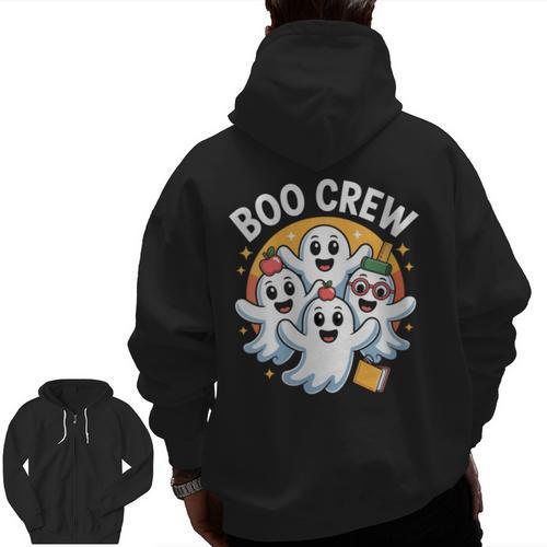 Cute Group Matching Teachers Halloween Men Zip Up Hoodie Back Print - teacherstshirts.com