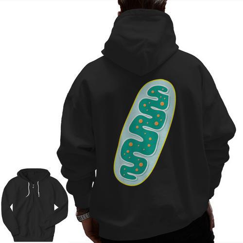 DIY Mitochondria Costume Biology Teacher Halloween Men Zip Up Hoodie Back Print - teacherstshirts.com AU