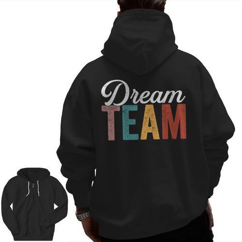 Dream Team Last Day Of School Back To School Teacher Kids Men Zip Up Hoodie Back Print - teacherstshirts.com AU