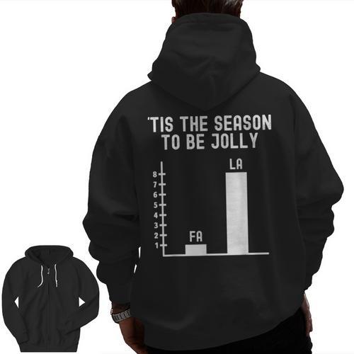 Fa La 8 Math Pun Math Teacher Christmas Men Zip Up Hoodie Back Print - teacherstshirts.com UK