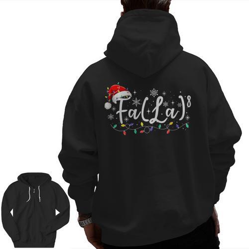 FA LA8 Christmas Santa Fa La Math Teacher Student Men Zip Up Hoodie Back Print - teacherstshirts.com CA