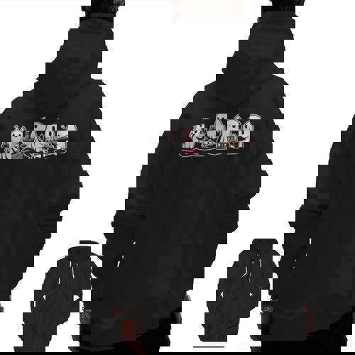 Ghost Science Teacher Chemistry Laboratory Halloween Men Zip Up Hoodie Back Print - teacherstshirts.com