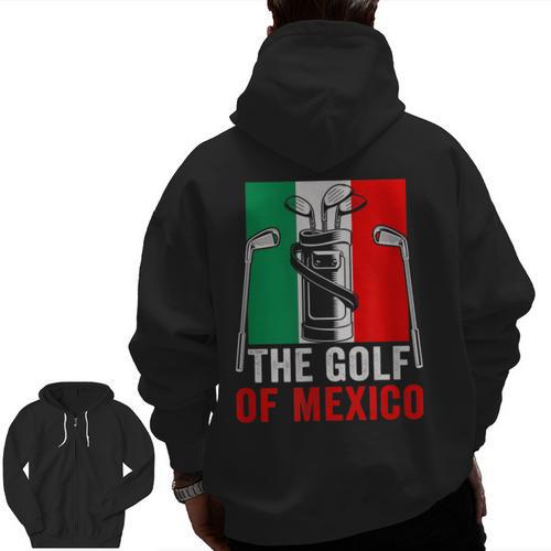 The Golf Of Mexico Golf Player Golf Teacher Golfer For Men Women Men Zip Up Hoodie Back Print - teacherstshirts.com AU
