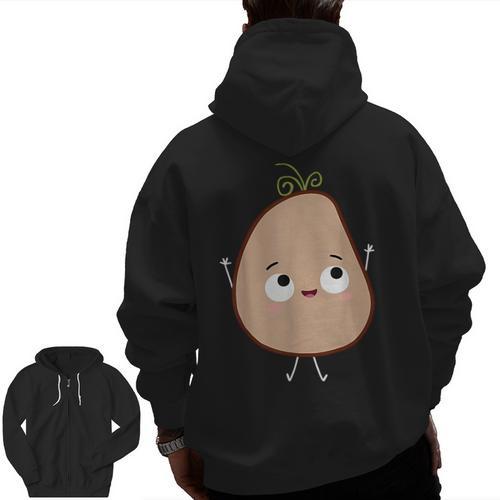Good Egg Teacher Halloween Costume The Couch Potato Men Zip Up Hoodie Back Print - teacherstshirts.com